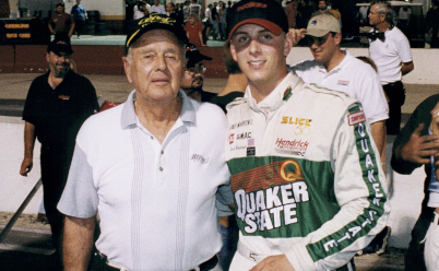 Papa Joe Hendrick and Ricky Hendrick at Concord Motor Speedway